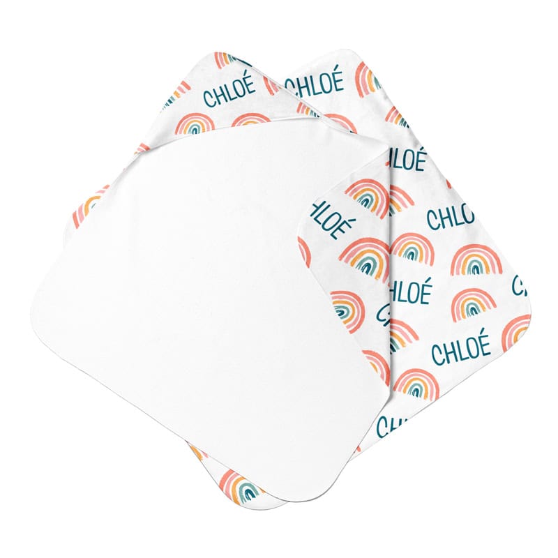 rainbow hooded towel front