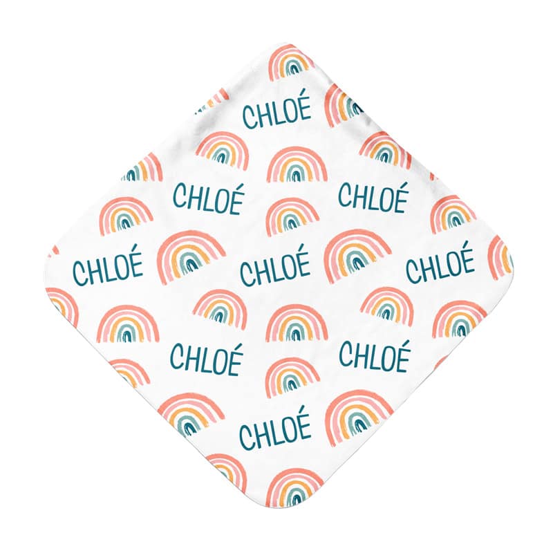 rainbow hooded towel