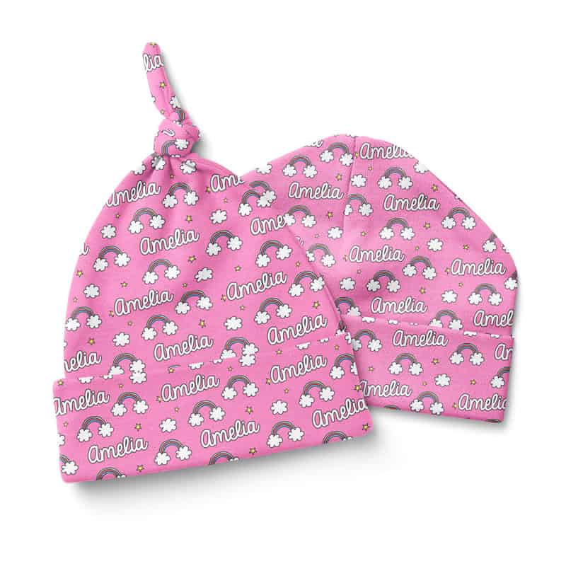 rainbow skies baby beanie