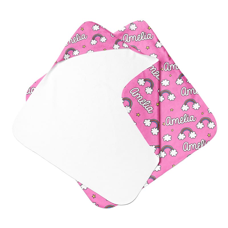 rainbow skies hooded towel front