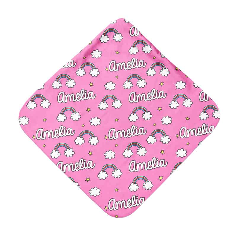 rainbow skies hooded towel