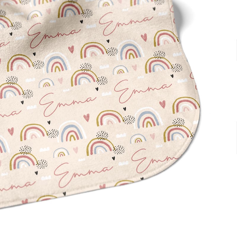 sweetest rainbow hooded towel corner