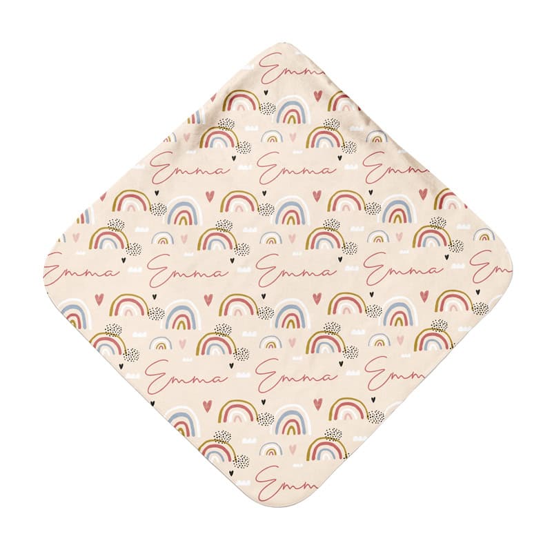 sweetest rainbow hooded towel