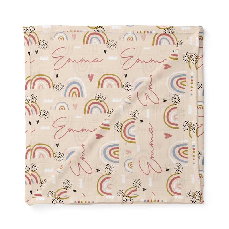 sweetest rainbow swaddle folded