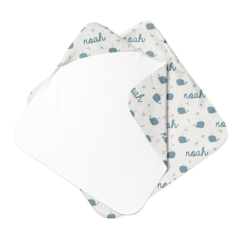 whale hooded towel front