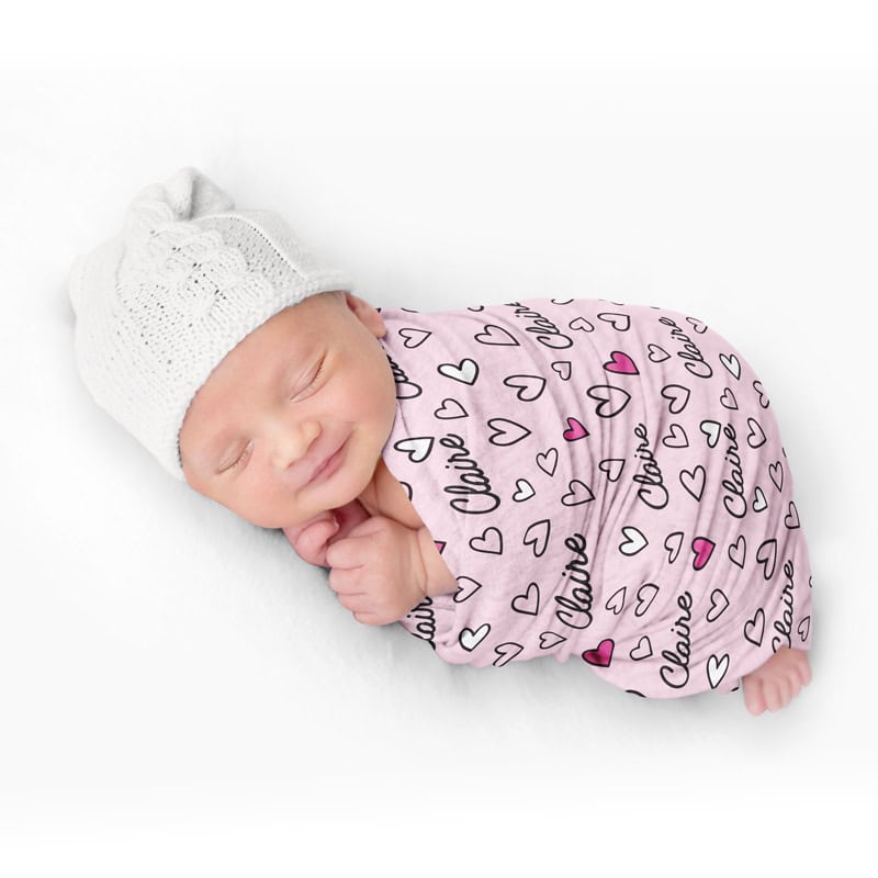 Adorable Hearts Baby Swaddle Baby