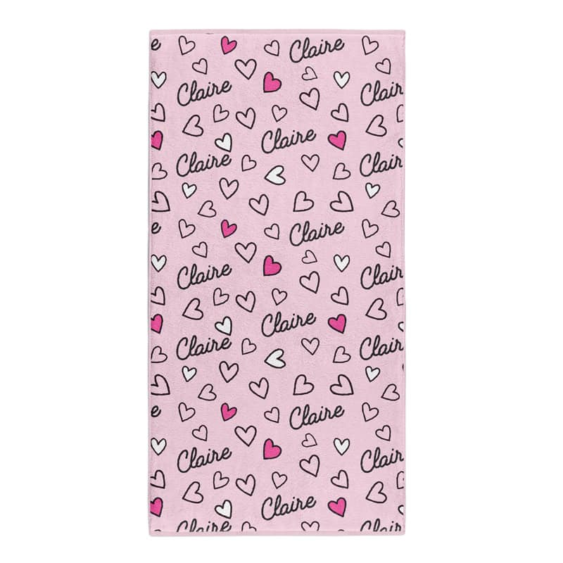 Adorable Hearts Bath Towel