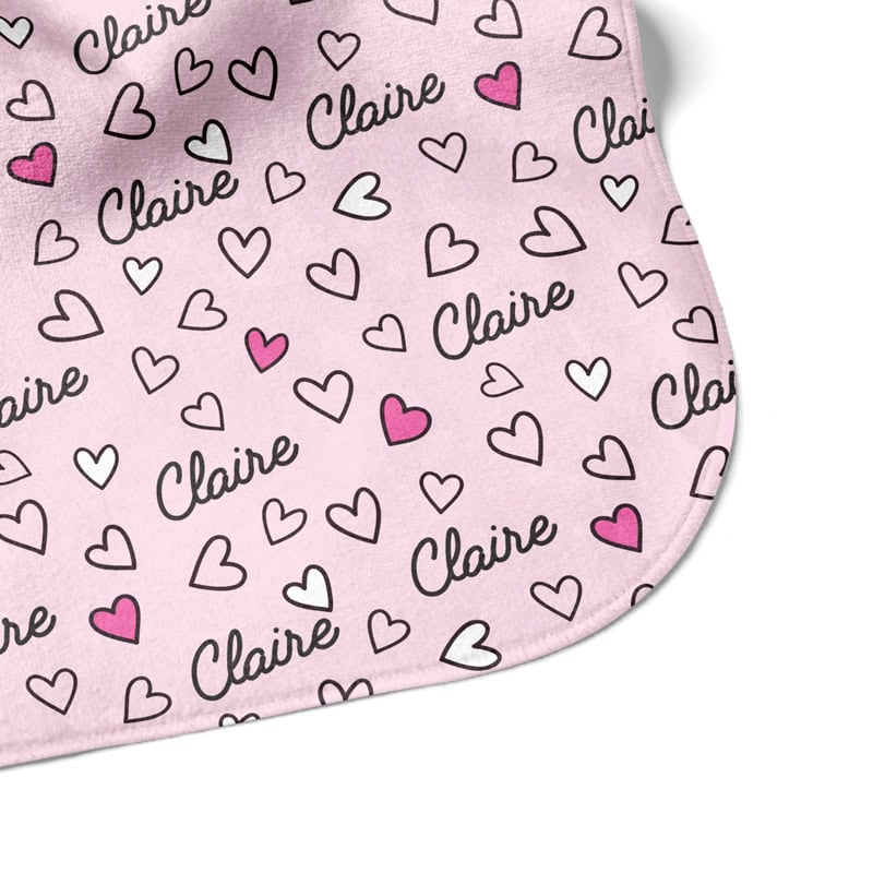 Adorable Hearts Hooded Towel Corner