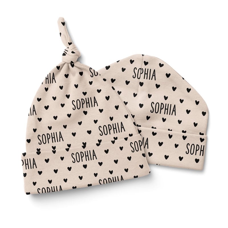 Black Hearts Baby Hat