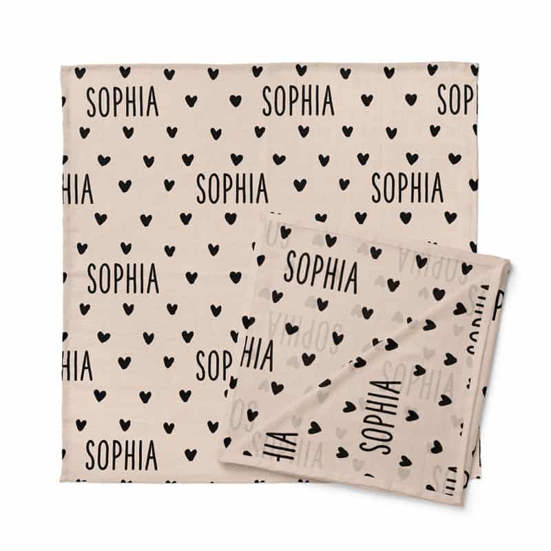 Black Hearts Baby Swaddle