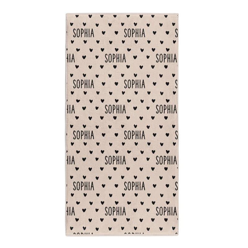 Black Hearts Bath Towel