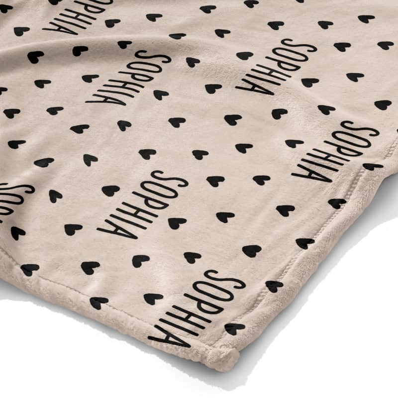 Black Hearts Blanket Corner
