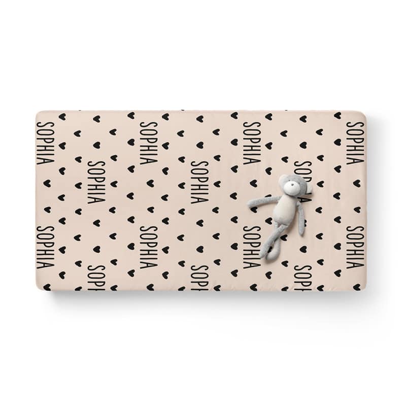 Black Hearts Crib Sheet