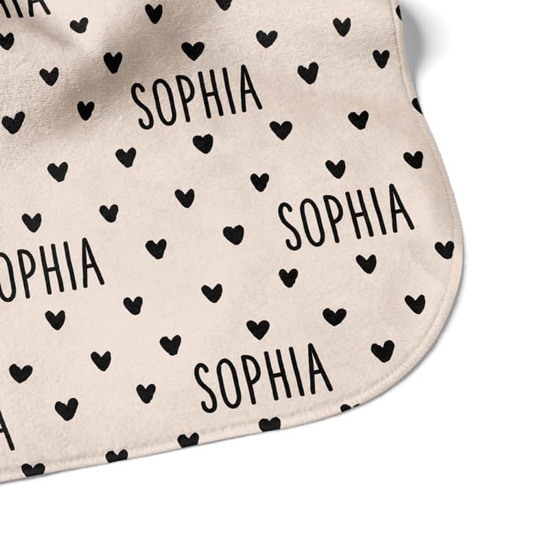 Black Hearts Hooded Towel Corner