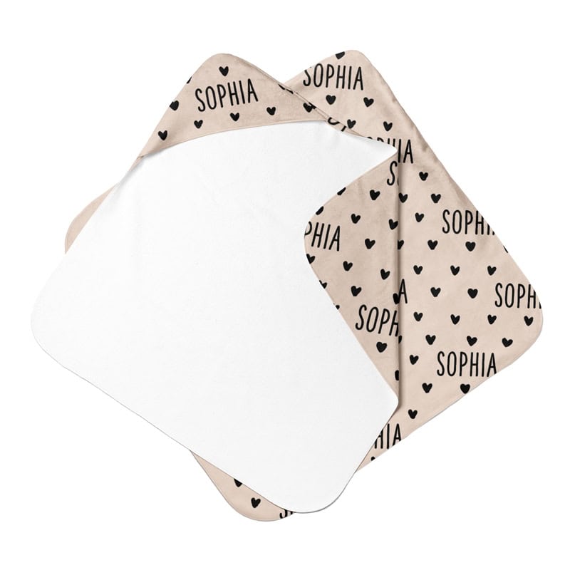 Black Hearts Hooded Towel