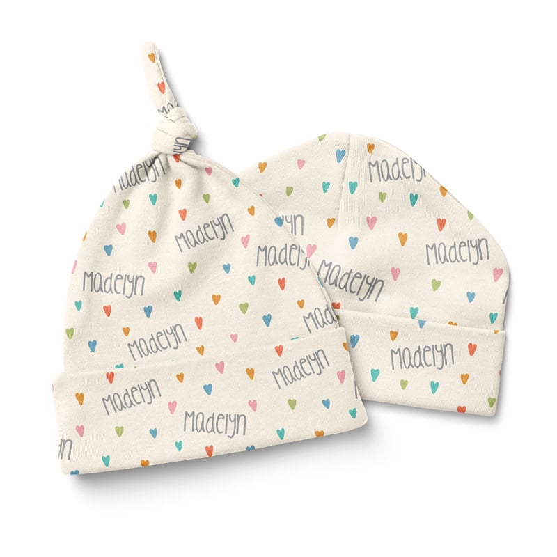 Colorful Hearts Baby Hat