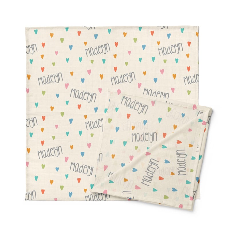 Colorful Hearts Baby Swaddle