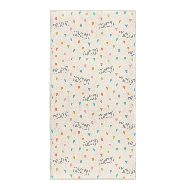 Colorful Hearts Bath Towel