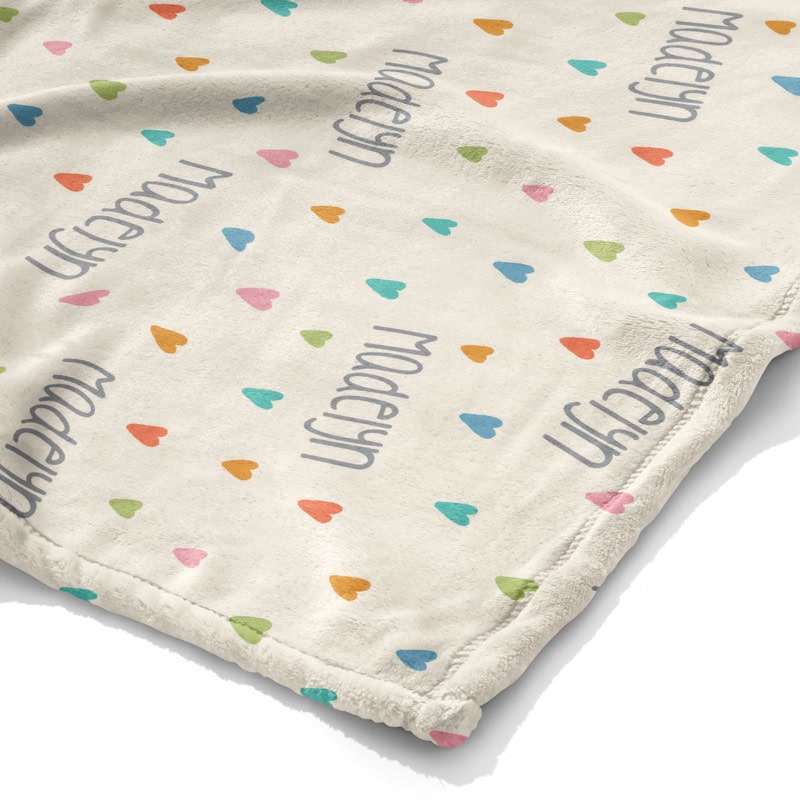 Colorful Hearts Blanket Corner