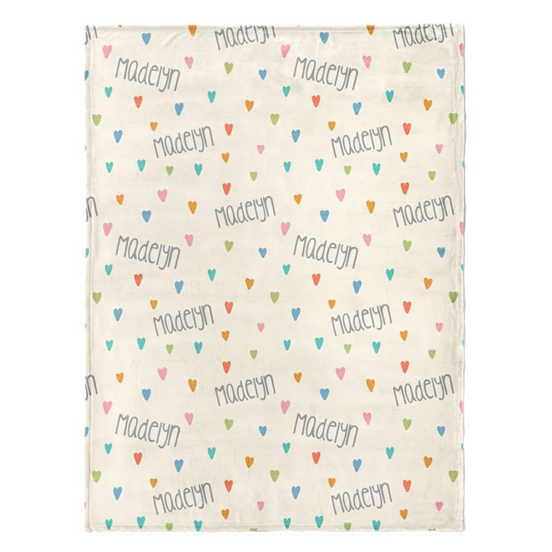 Colorful Hearts Blanket