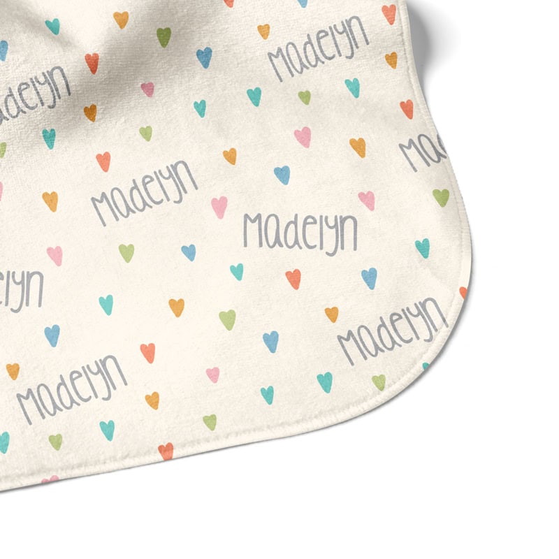 Colorful Hearts Hooded Towel Corner