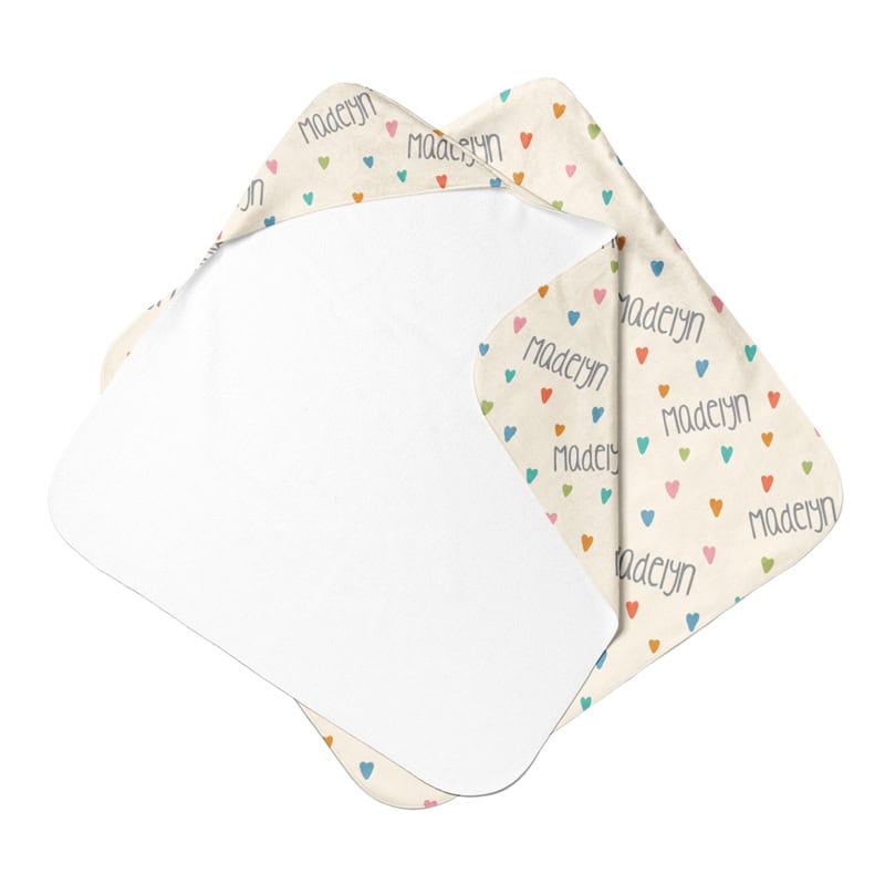 Colorful Hearts Hooded Towel