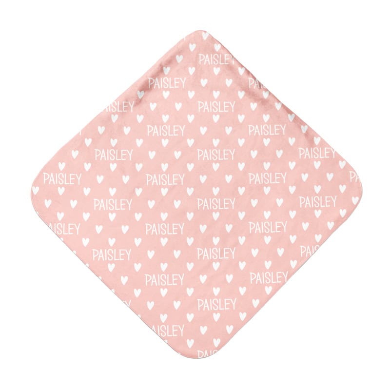 Lovable Hearts Hooded Towel Back