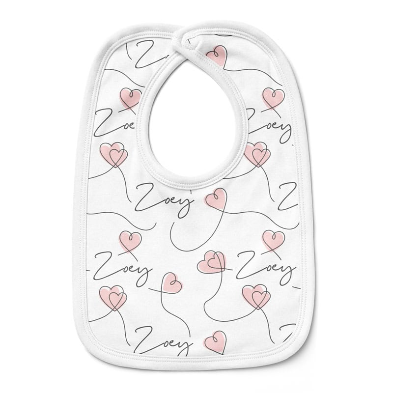 Script Hearts Bib Script Hearts Bib