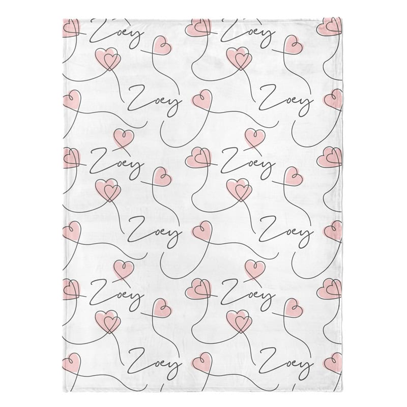 Script Hearts Blanket