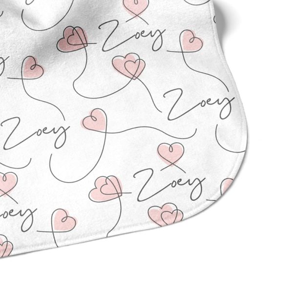 Script Hearts Hooded Towel Corner