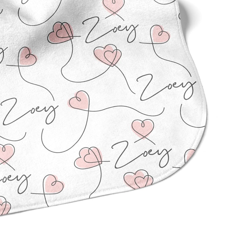 Script Hearts Hooded Towel Corner