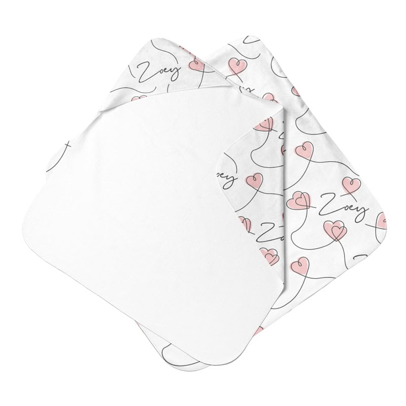 Script Hearts Hooded Towel
