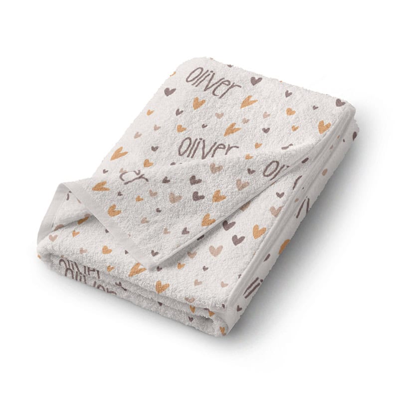 Special Hearts Bath Towel Folded