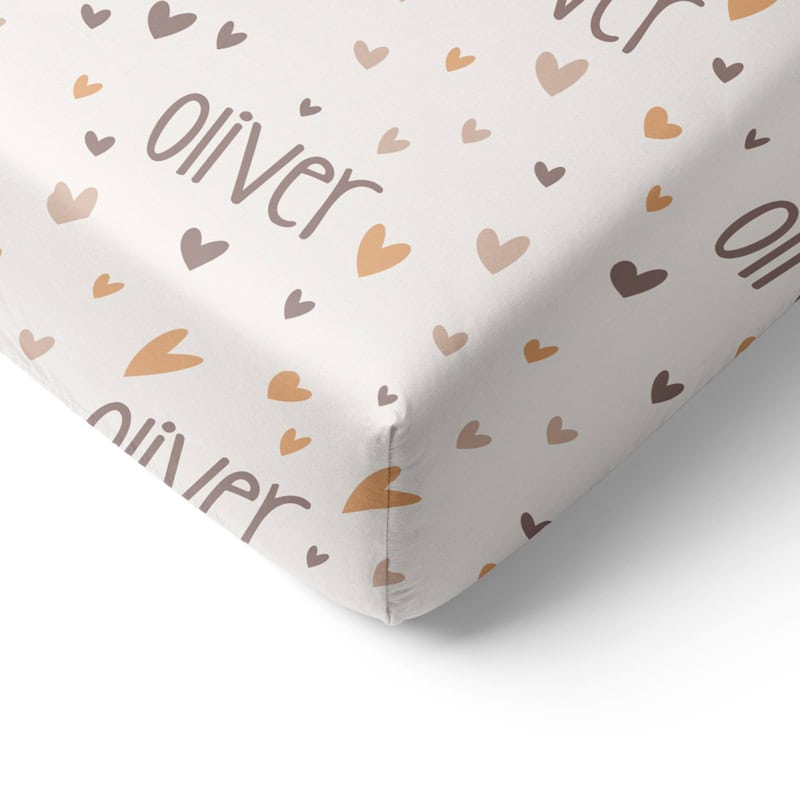Special Hearts Crib Sheet Corner