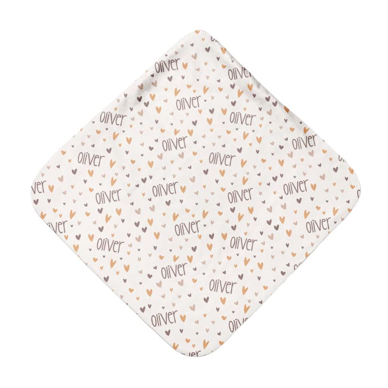 Special Hearts Hooded Towel Back