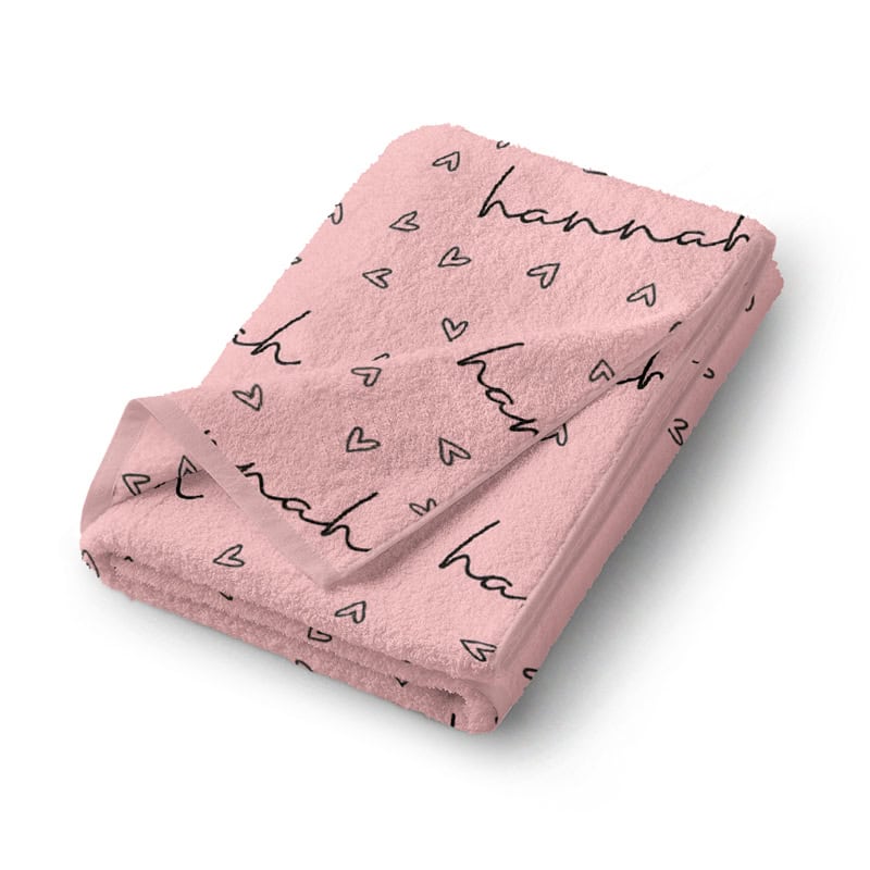 Tiny Hearts Bath Towel Folded