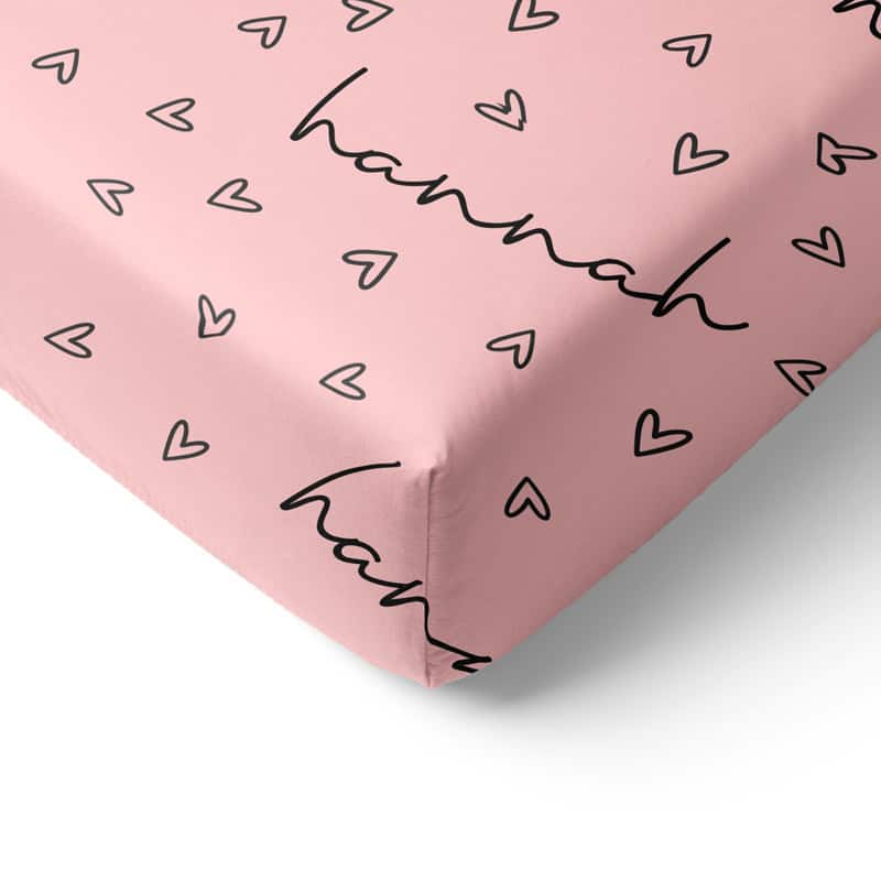 Tiny Hearts Crib Sheet Corner