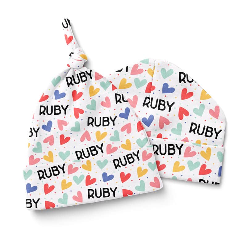 Vibrant Hearts Baby Hat