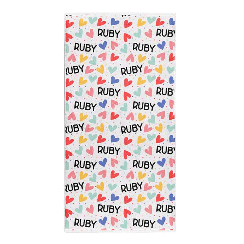 Vibrant Hearts Bath Towel