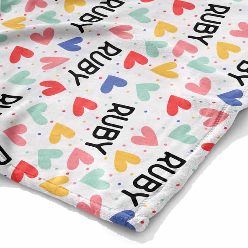 Vibrant Hearts Blanket Corner