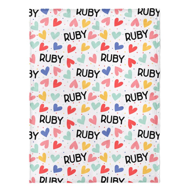 Vibrant Hearts Blanket