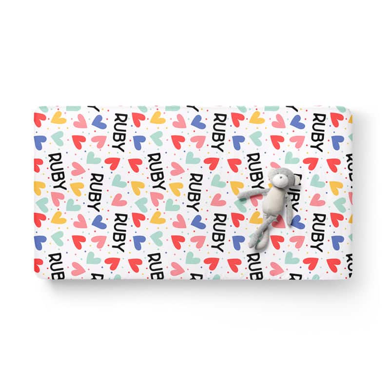 Vibrant Hearts Crib Sheet