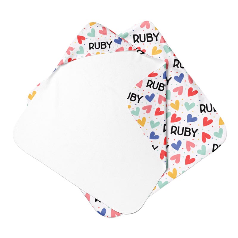 Vibrant Hearts Hooded Towel