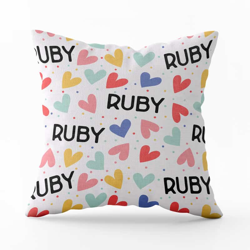 Vibrant Hearts Pillow