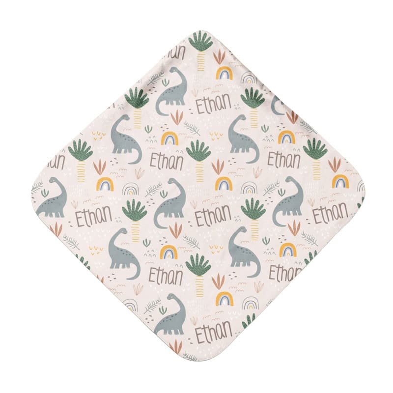 Baby Brachiosaurus Hooded Towel Back