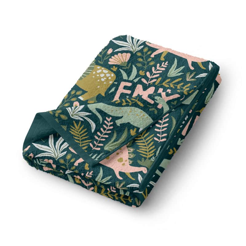 Jurassic Jungle Bath Towel Folded