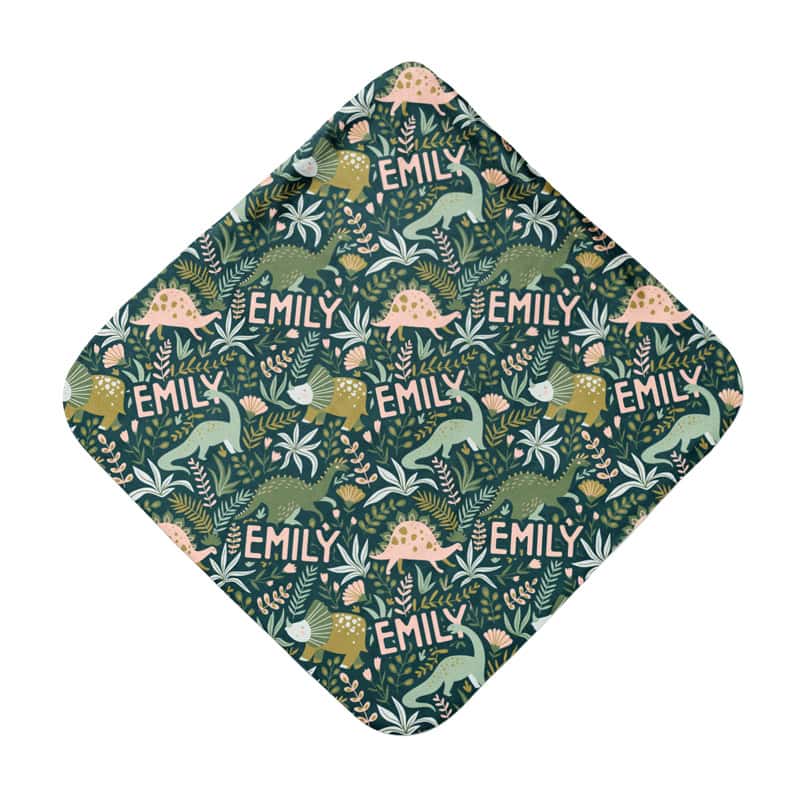 Jurassic Jungle Hooded Towel Back