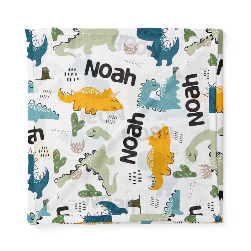 Little Dinos Swaddle Folded